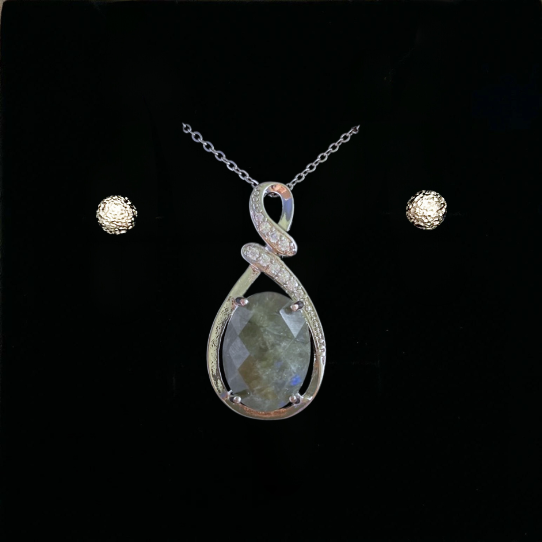 Labradorite Faceted Teardrop Pendant