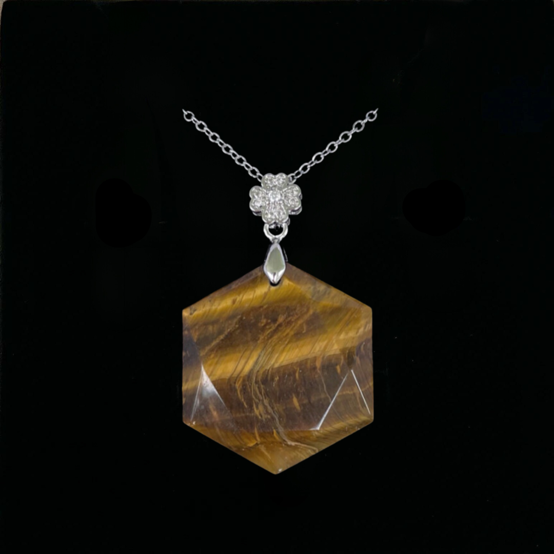 Tiger's Eye Hexagon Pendant