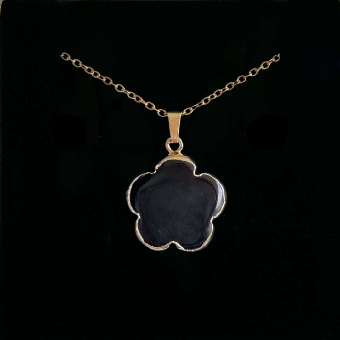 Obsidian Clover Pendant