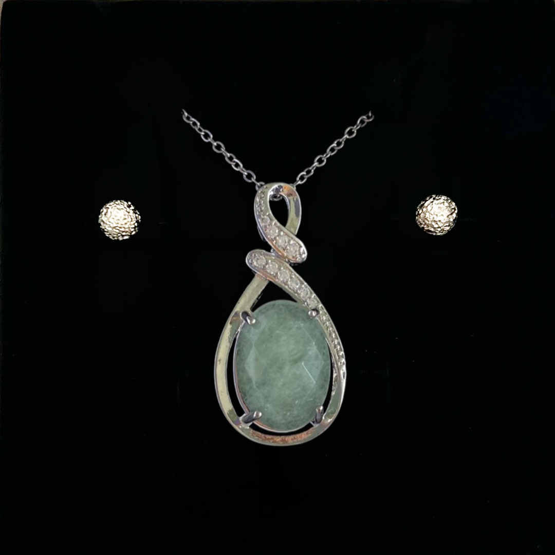 Green Aventurine Faceted Teardrop Pendant