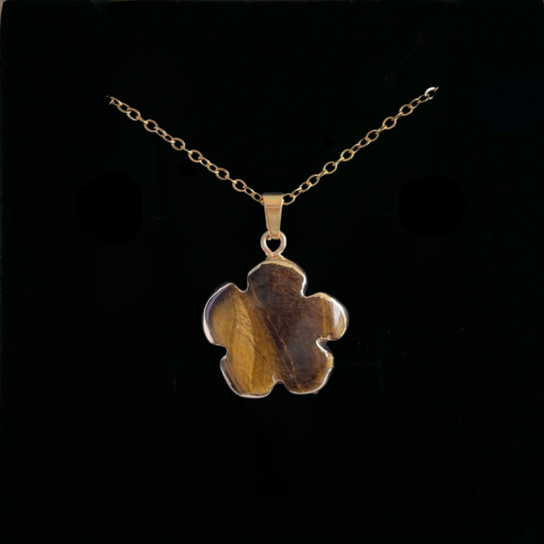Tiger's Eye Clover Pendant
