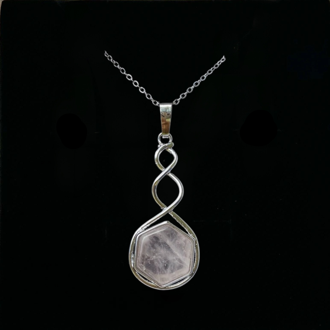 Rose Quartz Twist Pendant