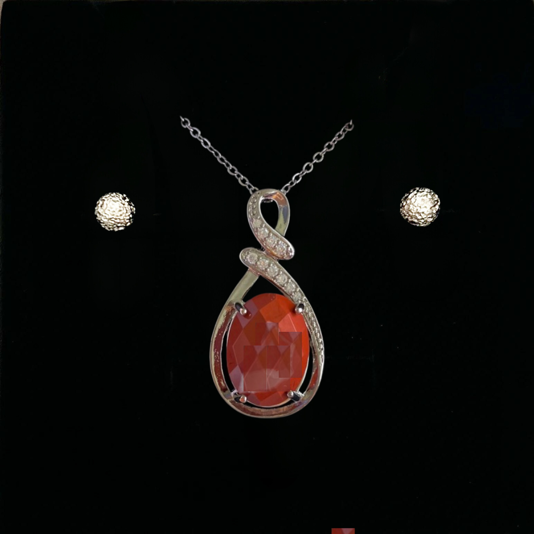 Red Jasper Faceted Teardrop Pendant