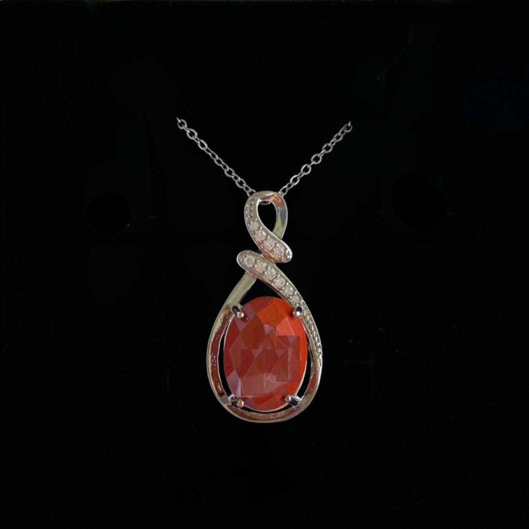 Red Jasper Faceted Teardrop Pendant