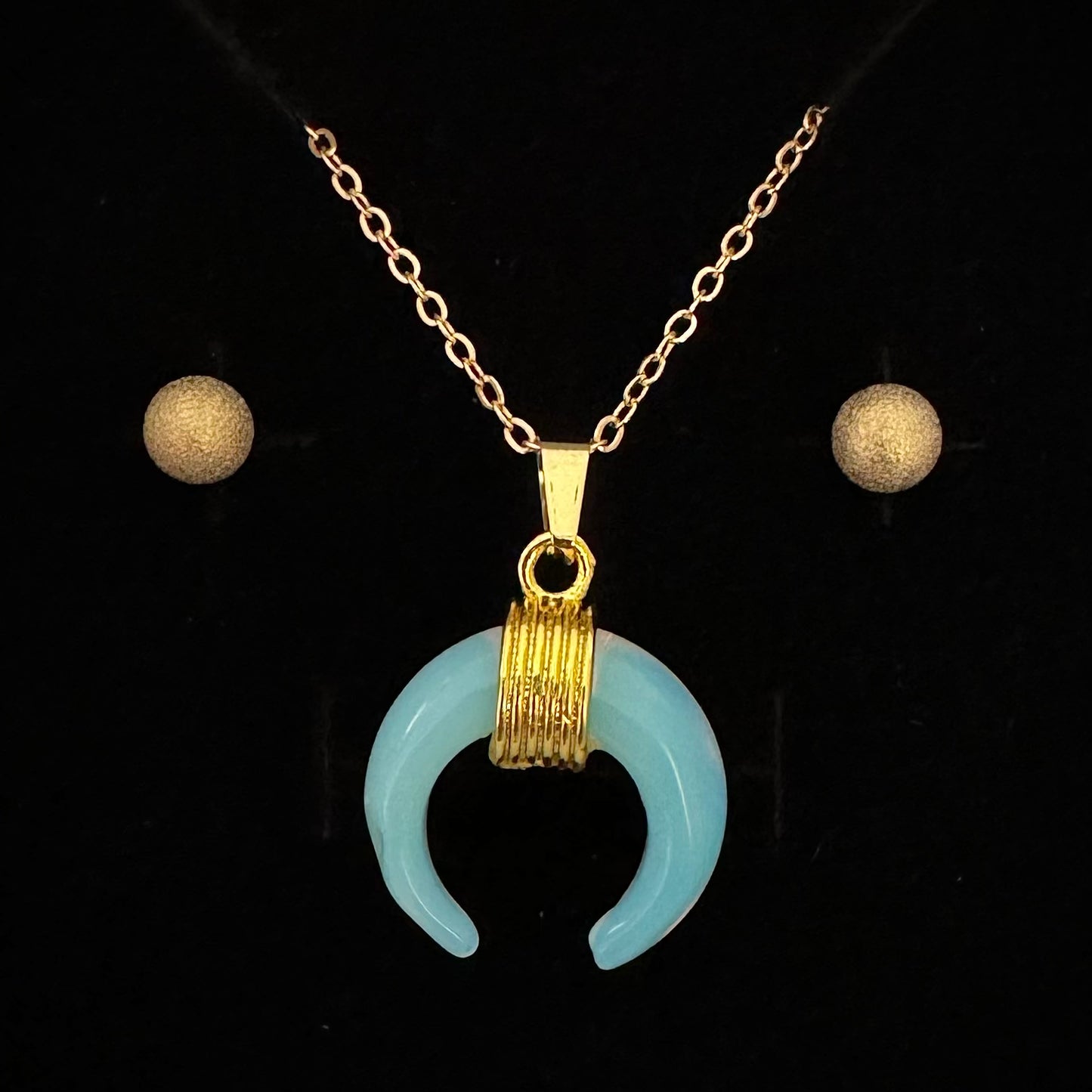 Opalite Crescent Moon Pendant