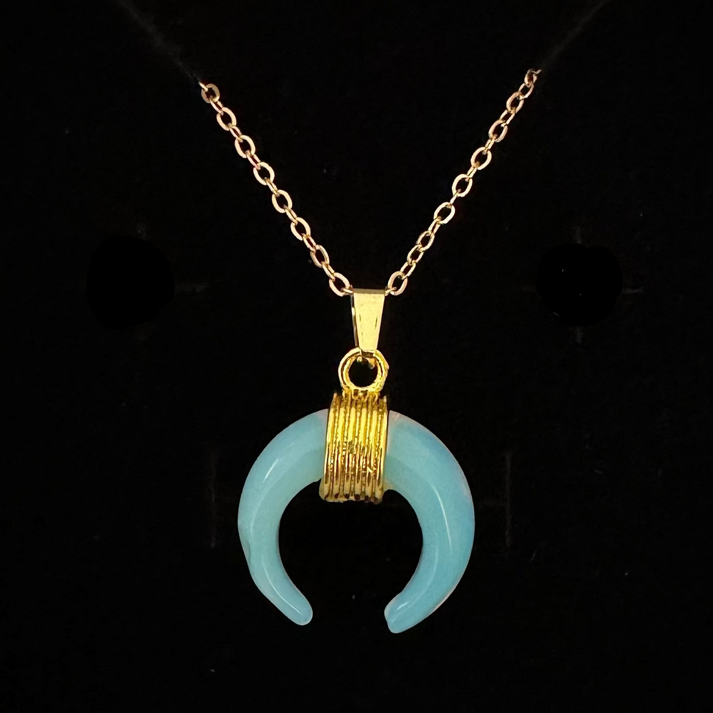 Opalite Crescent Moon Pendant