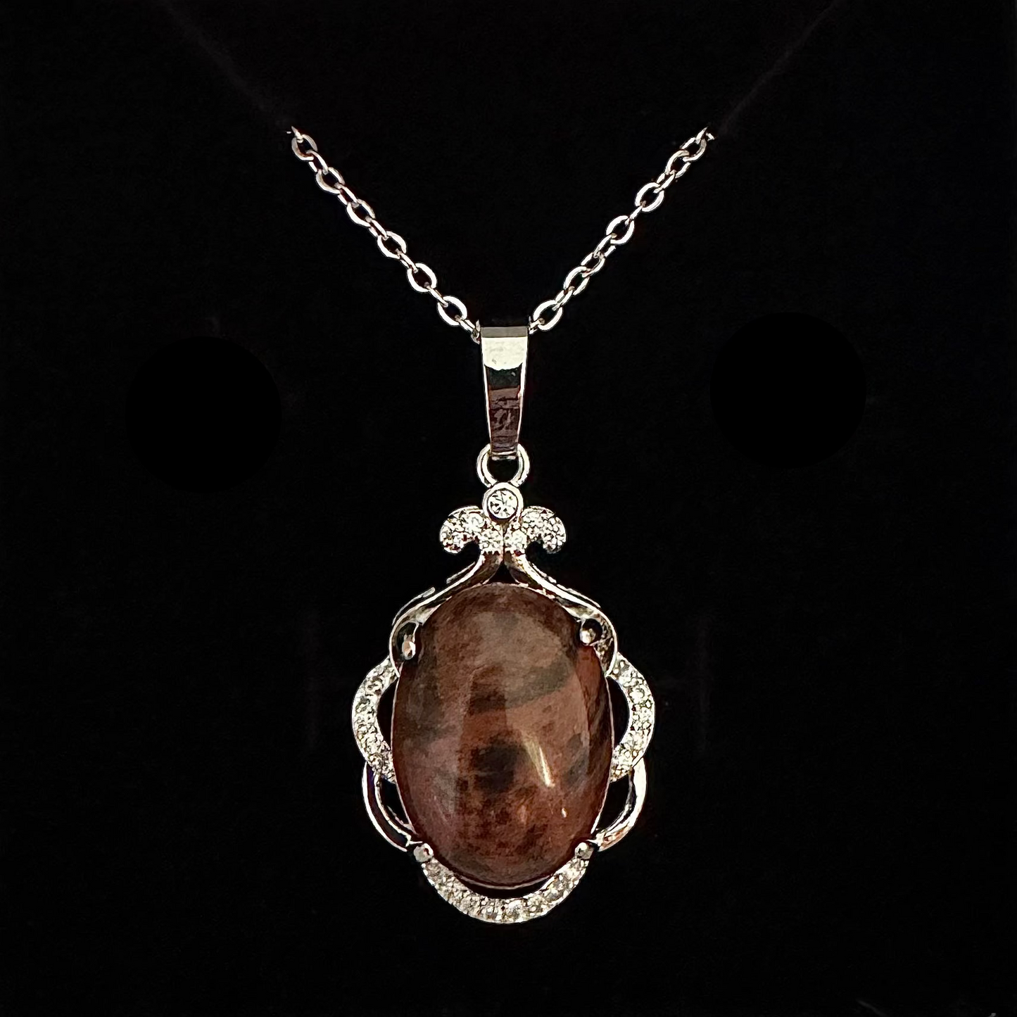Mahogany Obsidian Oval Pendant