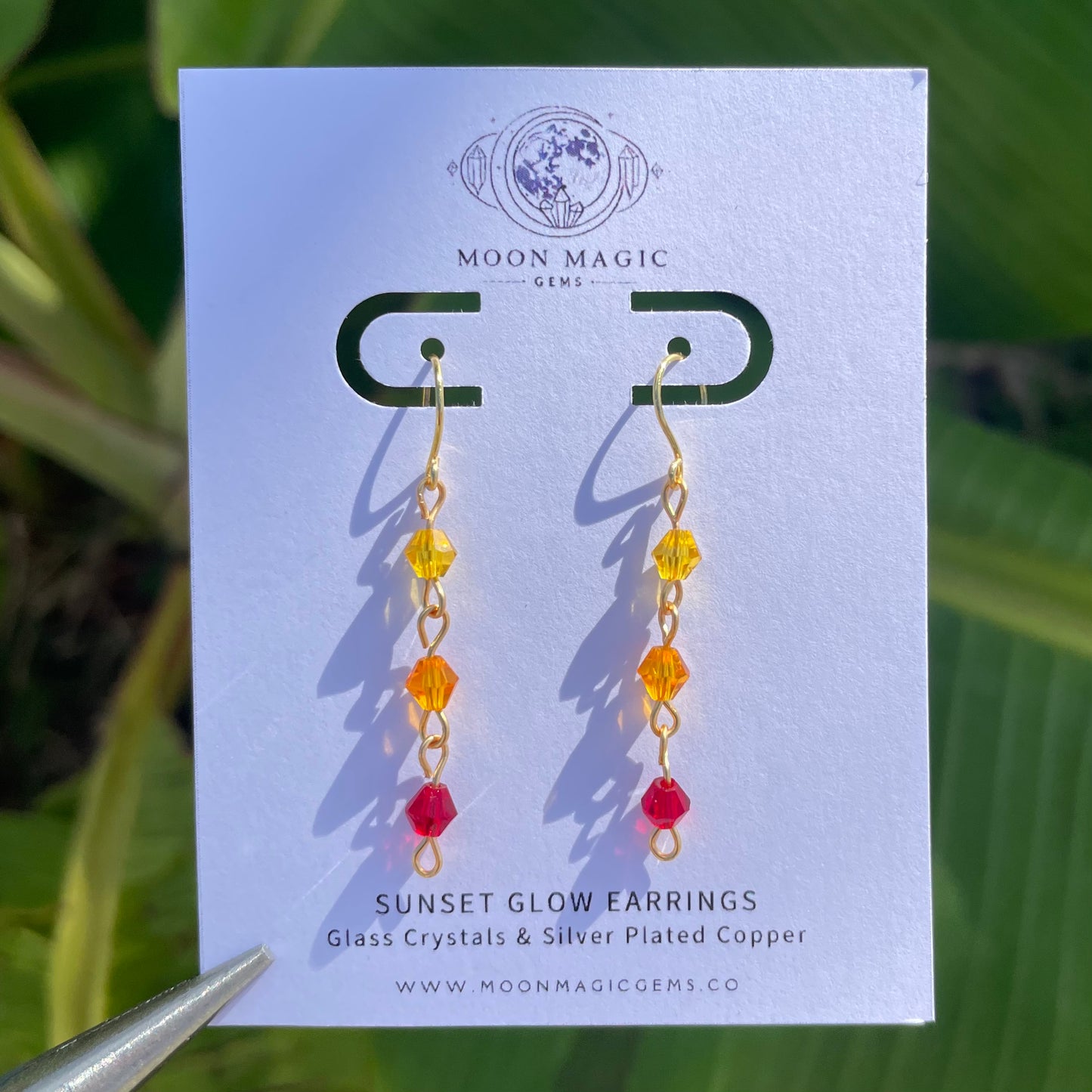 Sunset Glow Glass Crystal Earrings