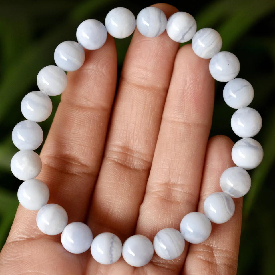 Blue Lace Agate Bracelet - 8mm