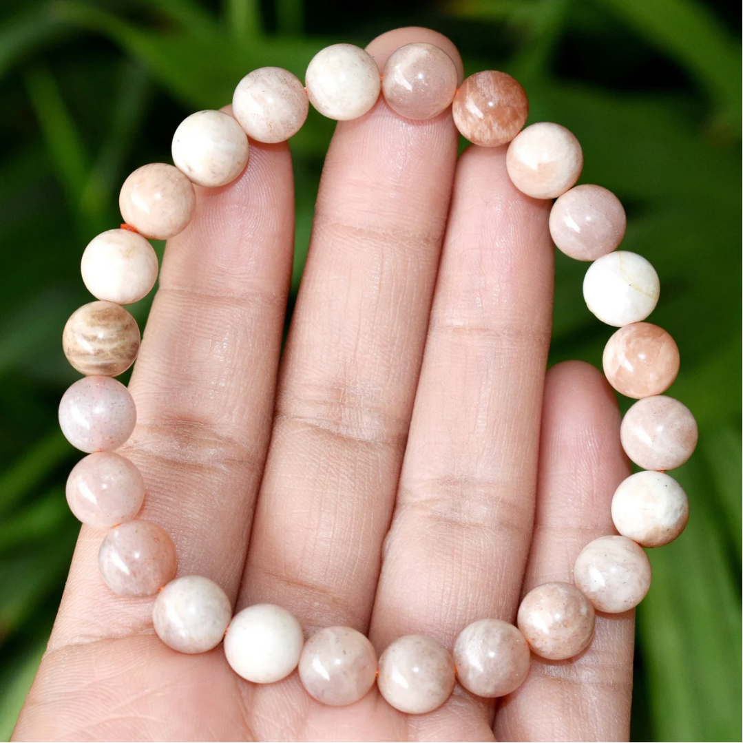 Peach Moonstone Bracelet - 8mm
