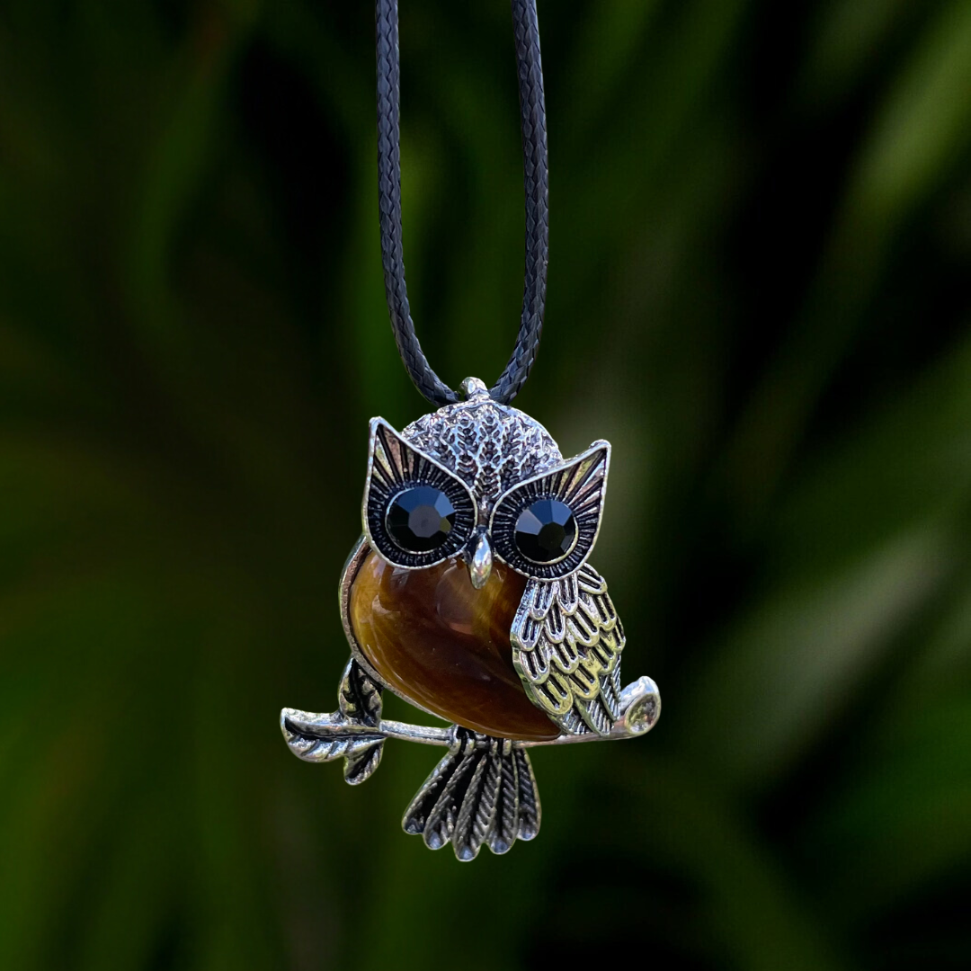 Tiger's Eye Owl Pendant