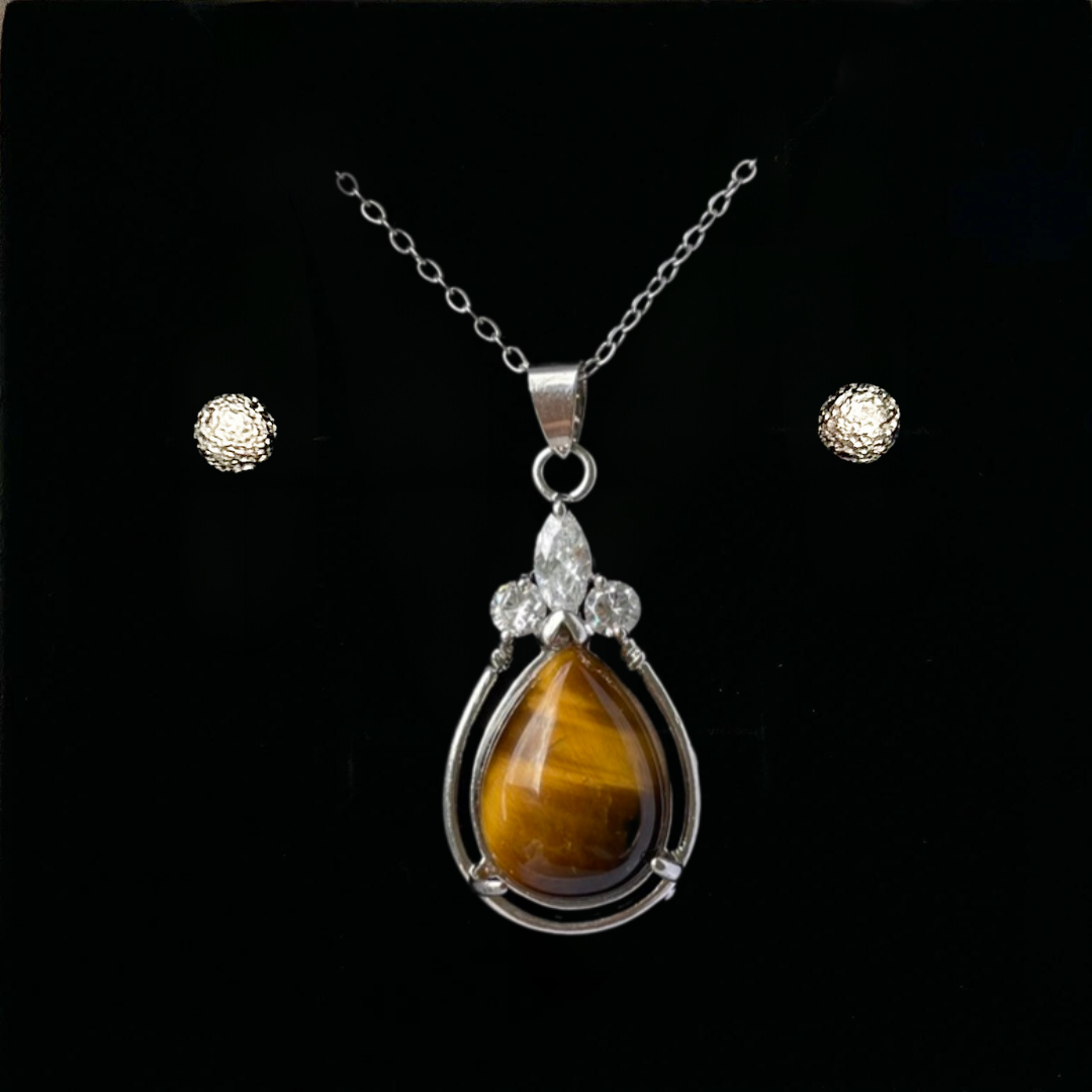 Tiger's Eye Teardrop Pendant
