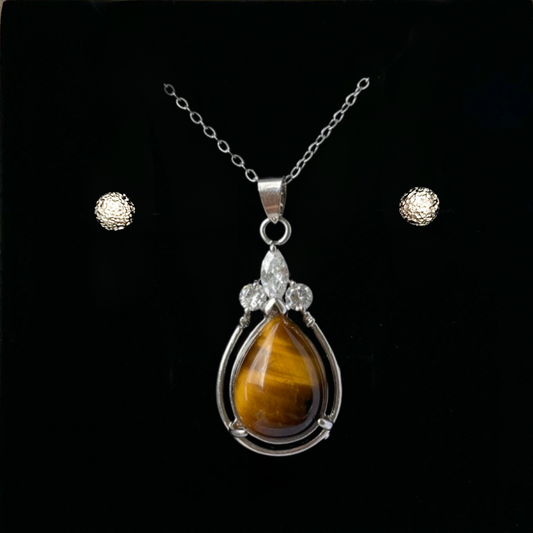 Tiger's Eye Teardrop Pendant