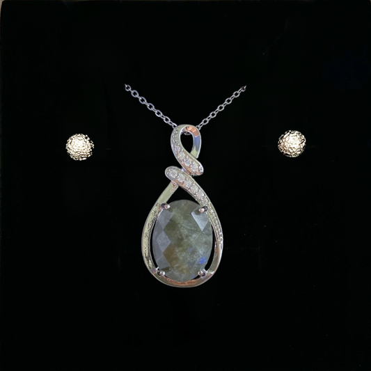 Labradorite Faceted Teardrop Pendant