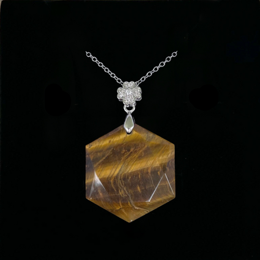 Tiger's Eye Hexagon Pendant