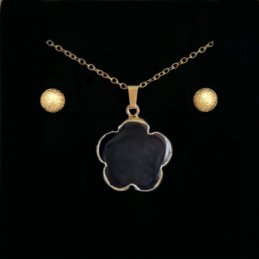 Obsidian Clover Pendant