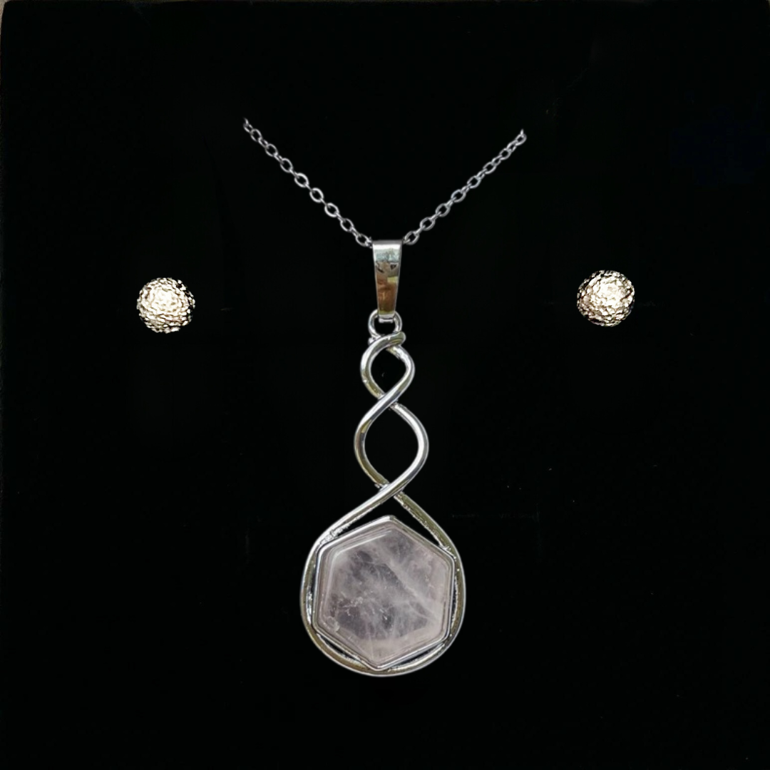 Rose Quartz Twist Pendant