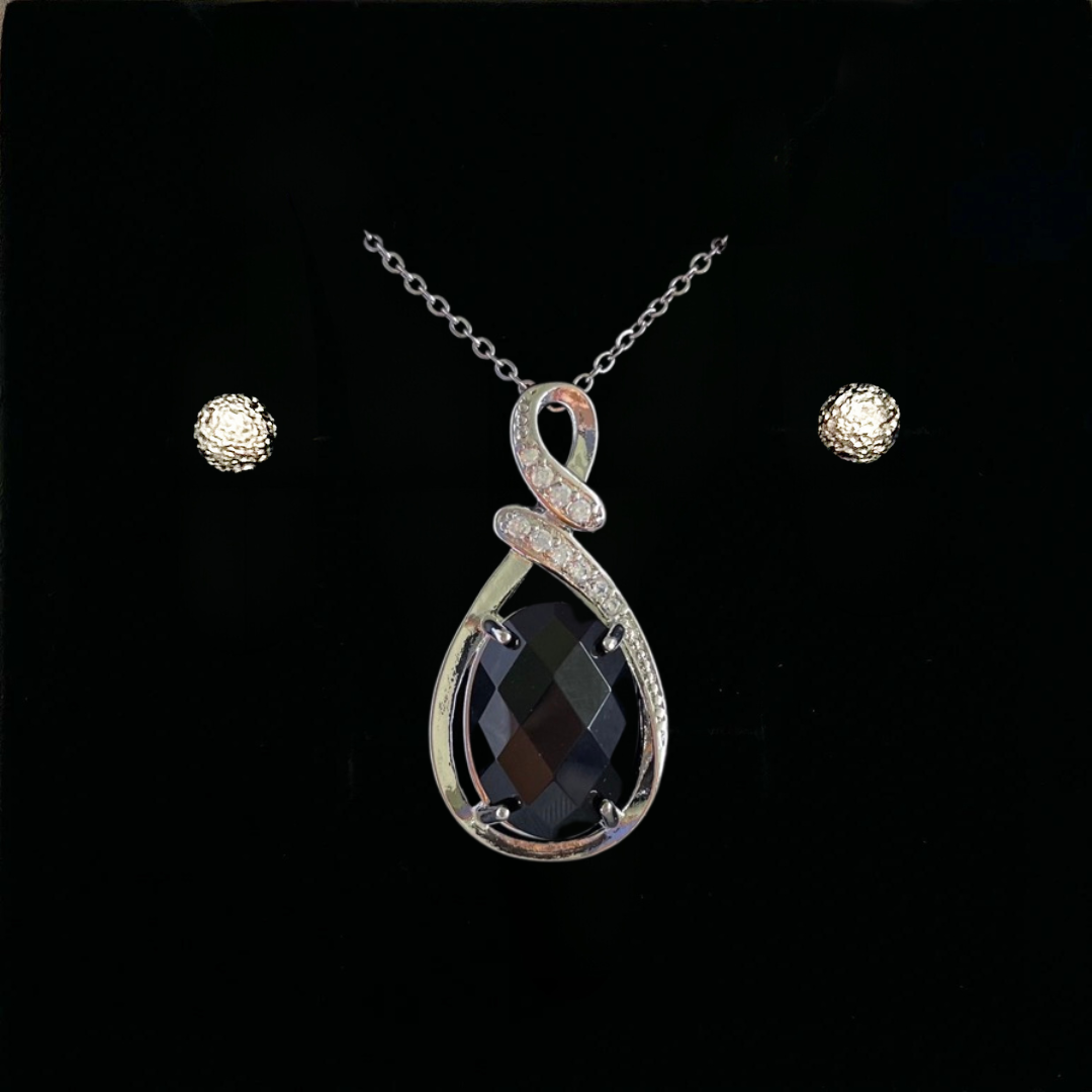 Obsidian Faceted Teardrop Pendant