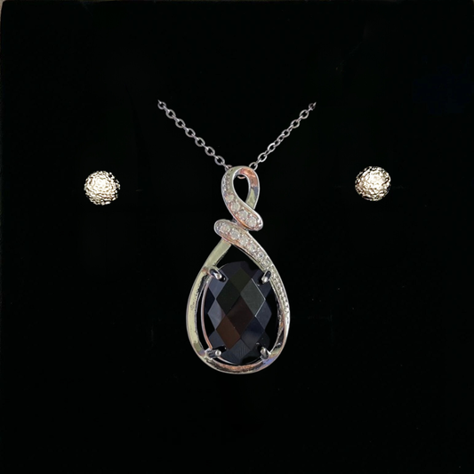 Obsidian Faceted Teardrop Pendant