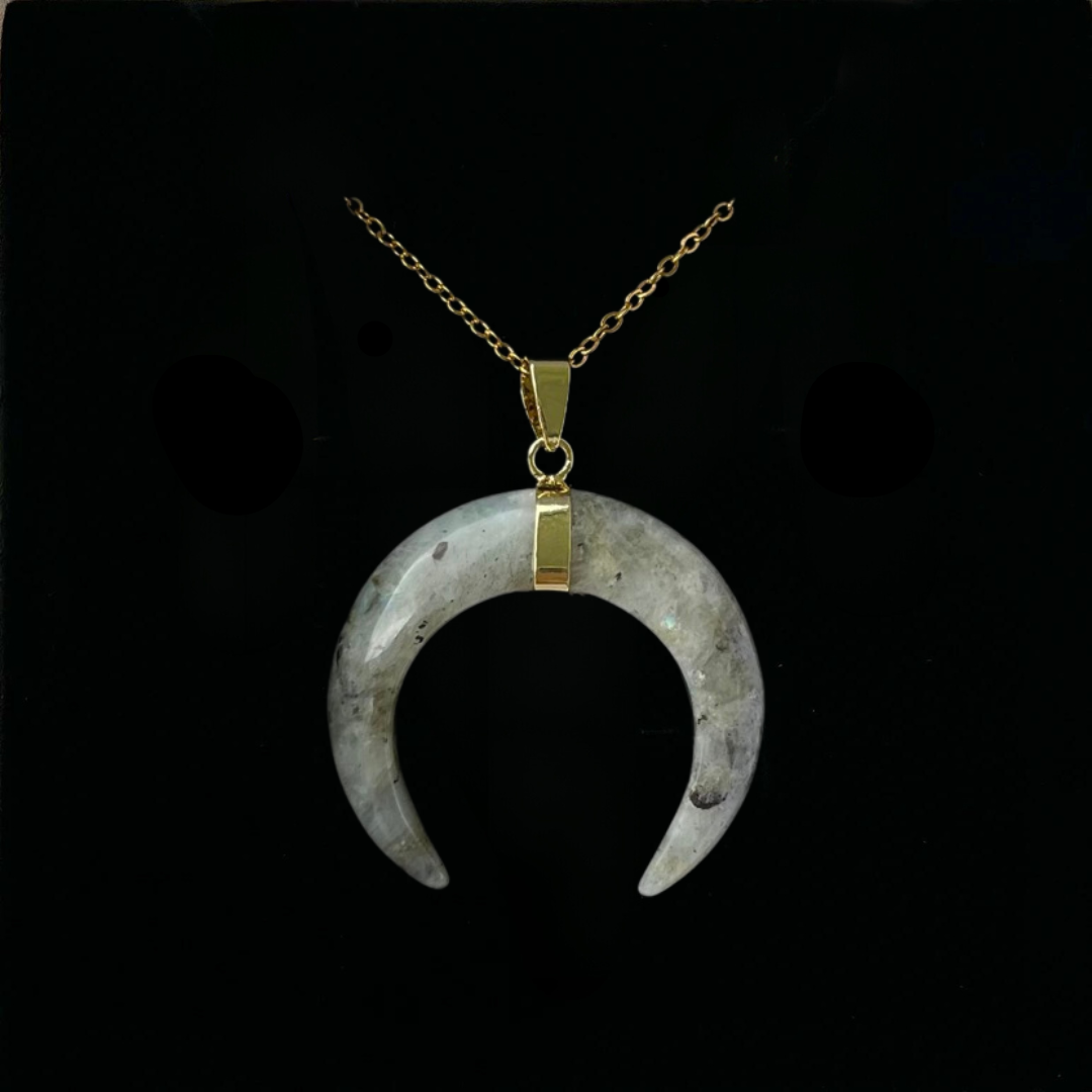 Labradorite Crescent Moon Pendant