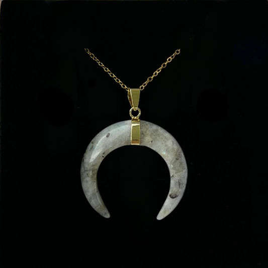 Labradorite Crescent Moon Pendant