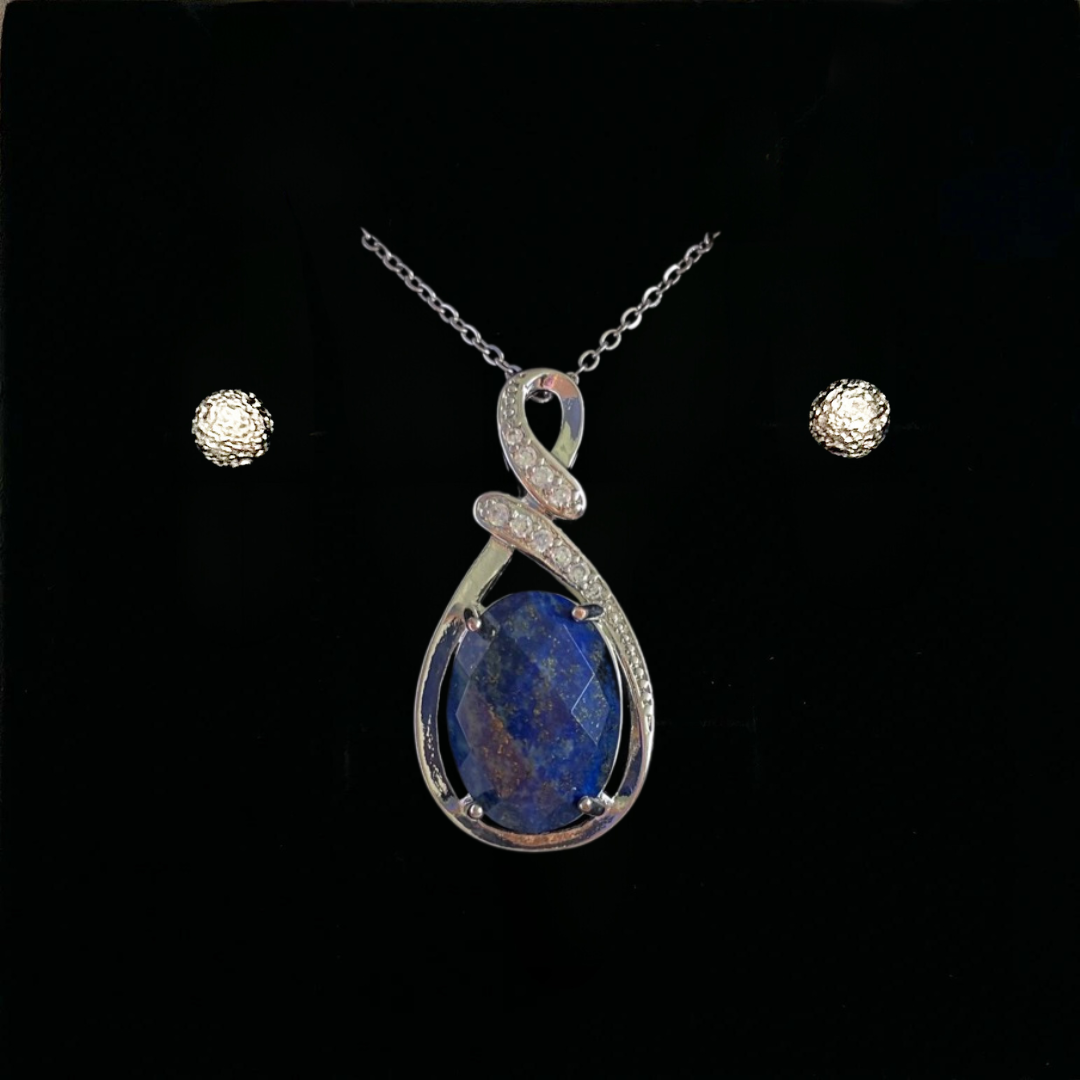 Lapis Lazuli Faceted Teardrop Pendant