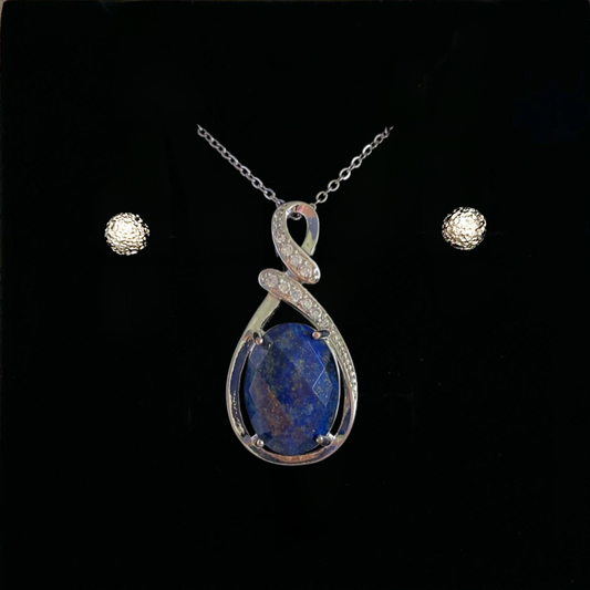 Lapis Lazuli Faceted Teardrop Pendant