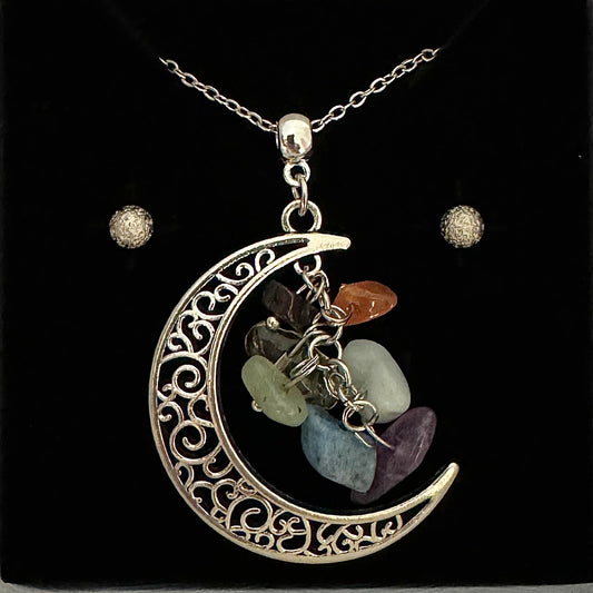 Crescent Moon Chakra Pendant