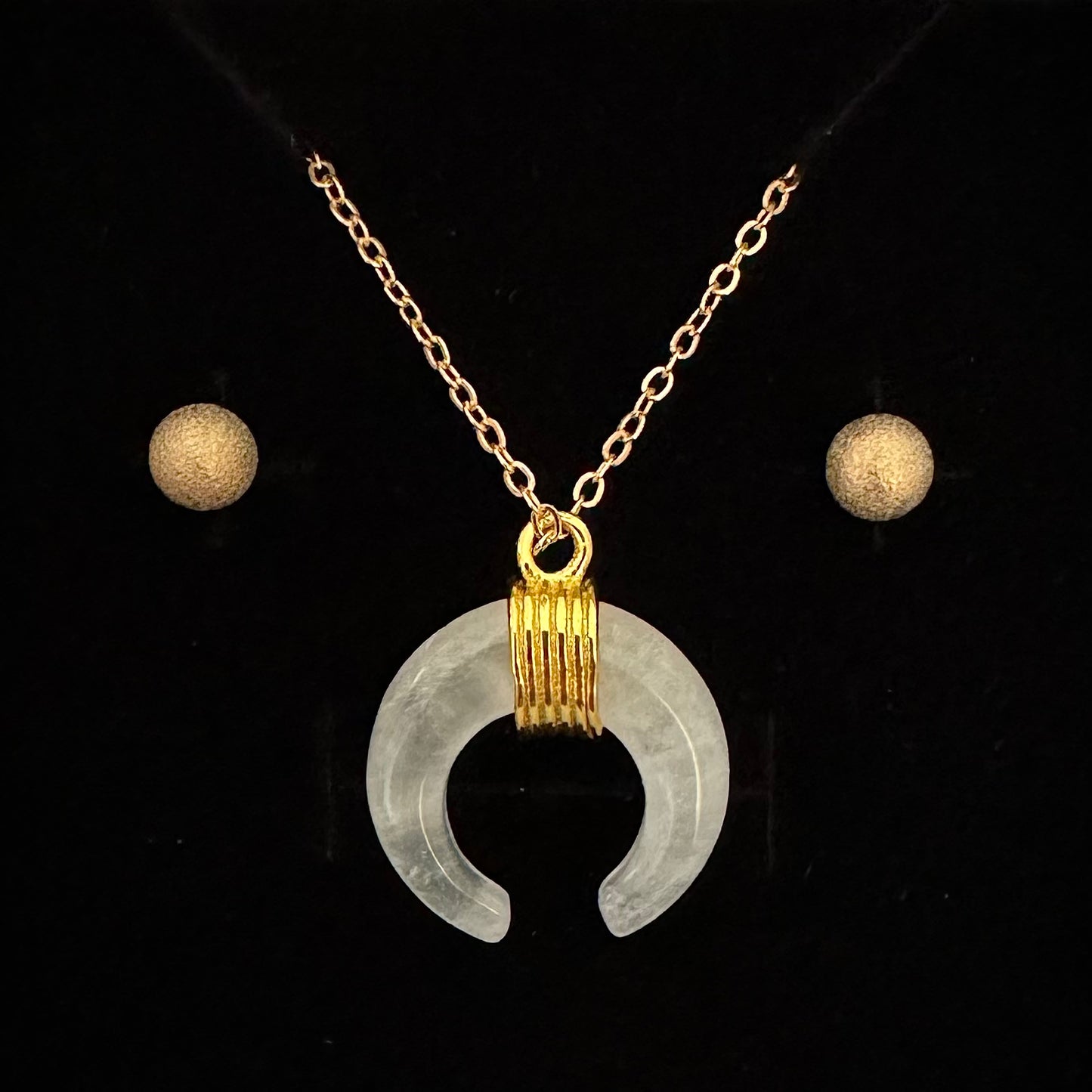 Clear Quartz Crescent Moon Pendant