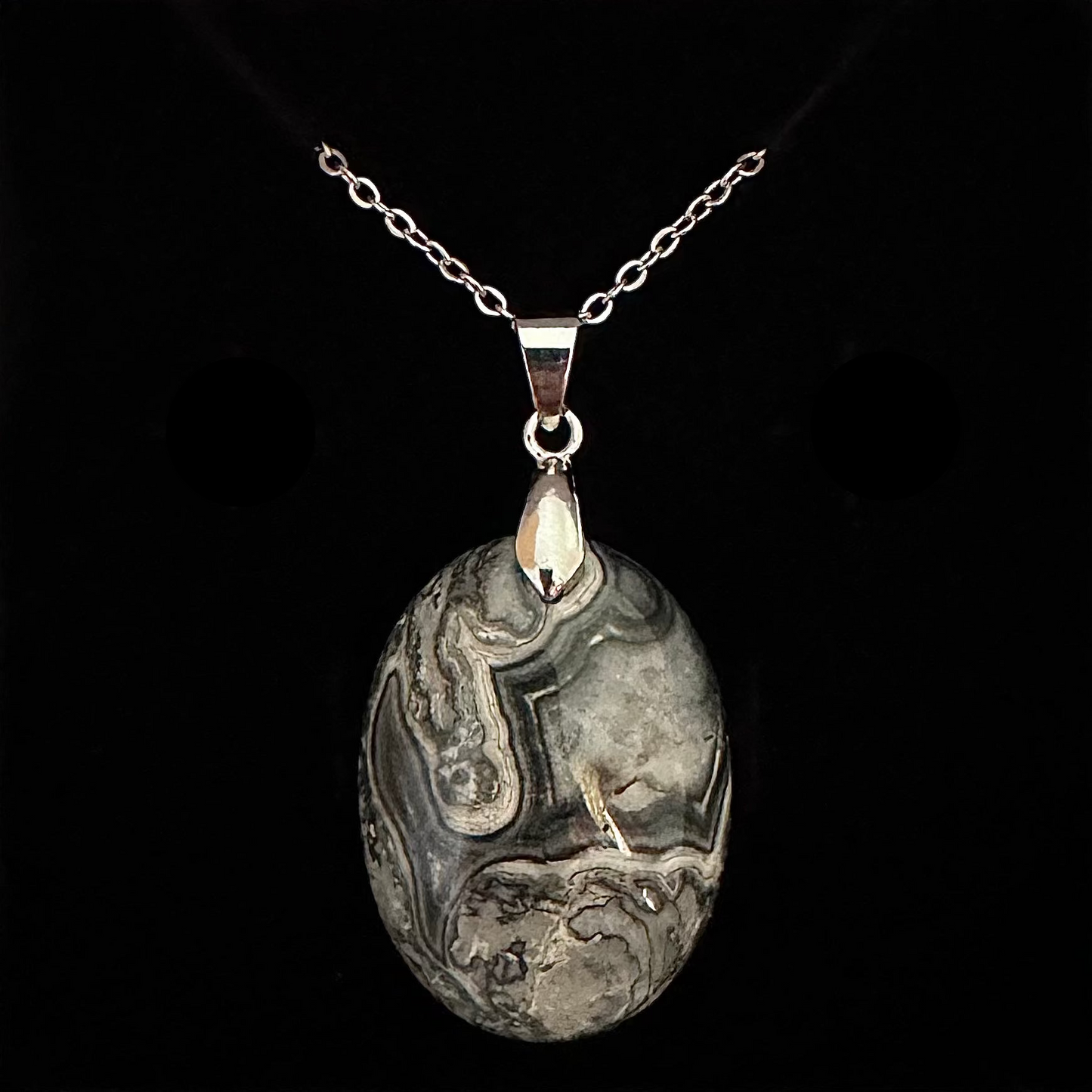 Wave Jasper Oval Pendant