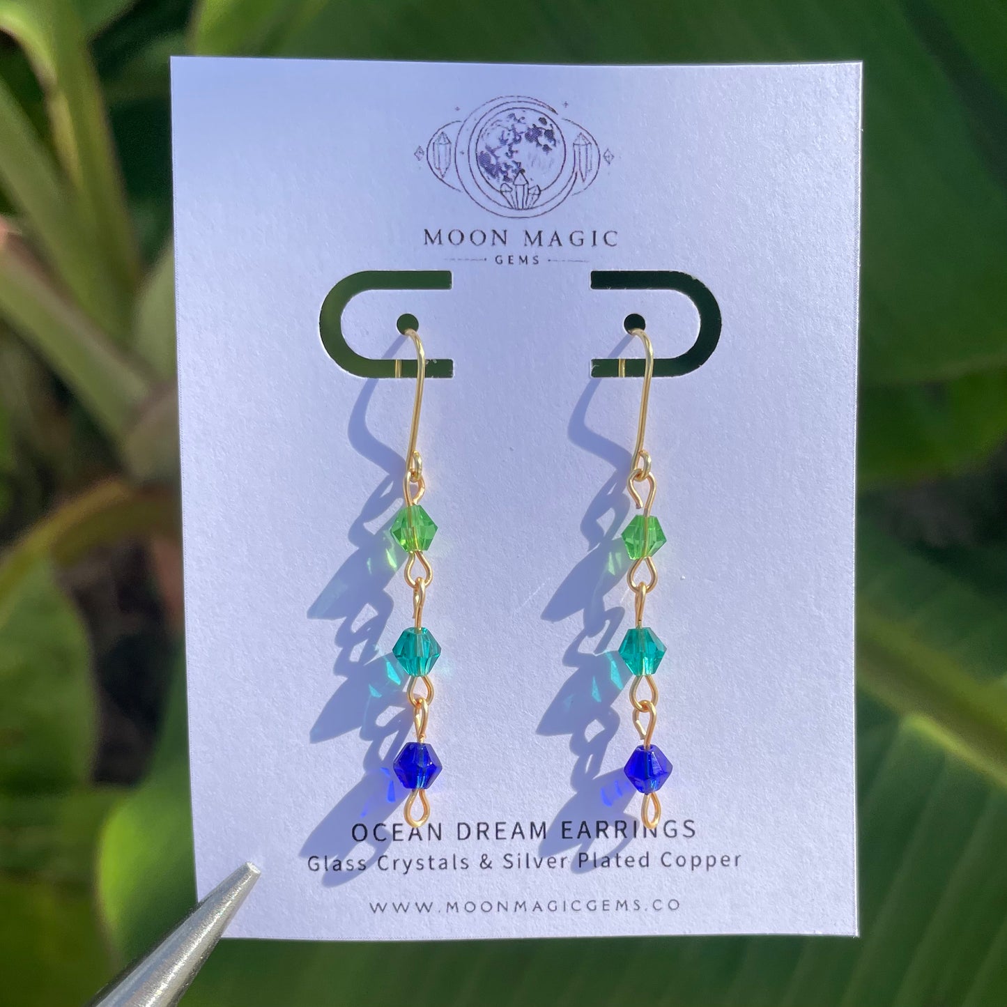 Ocean Dreams Glass Crystal Earrings