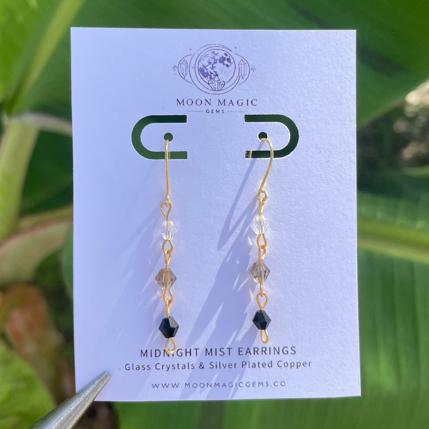 Midnight Mist Glass Crystal Earrings