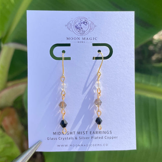 Midnight Mist Glass Crystal Earrings