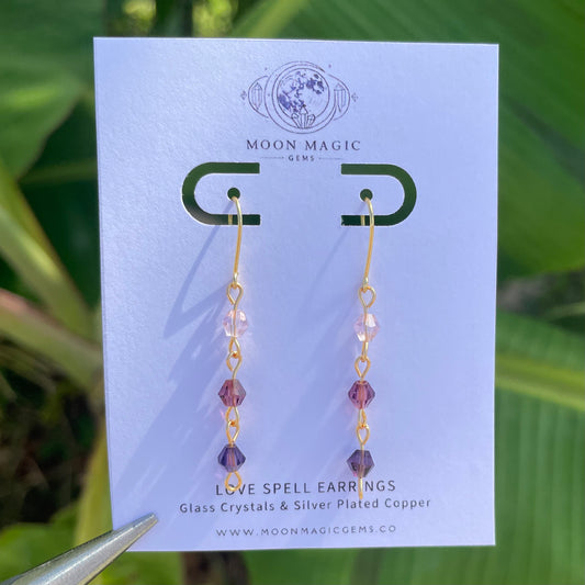 Love Spell Glass Crystal Earrings