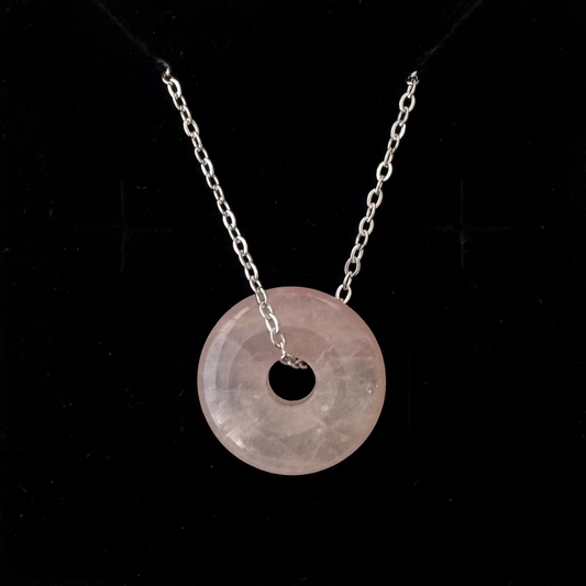 Rose Quartz Donut Pendant