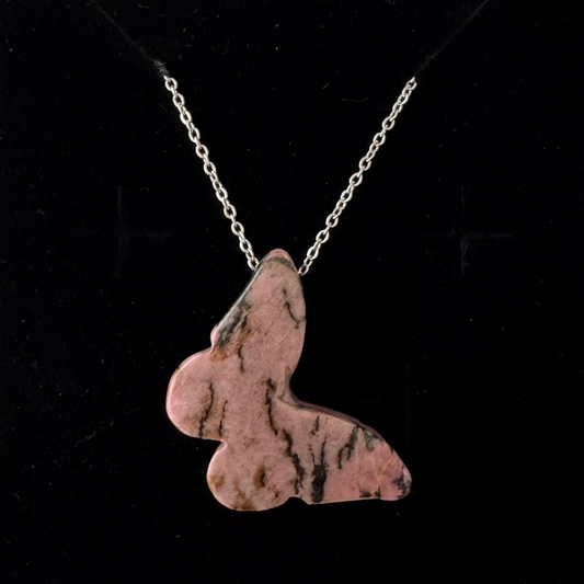Rhodonite Butterfly Pendant