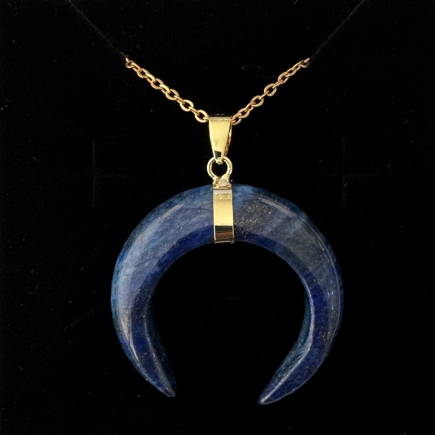 Lapis Lazuli Crescent Moon Pendant