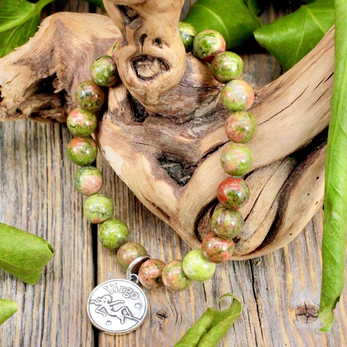 Unakite Zodiac Bracelet - Virgo