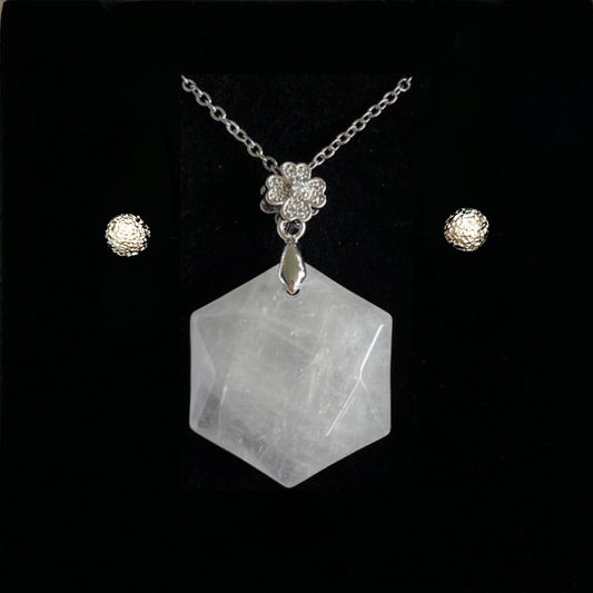 Clear Quartz Hexagon Pendant