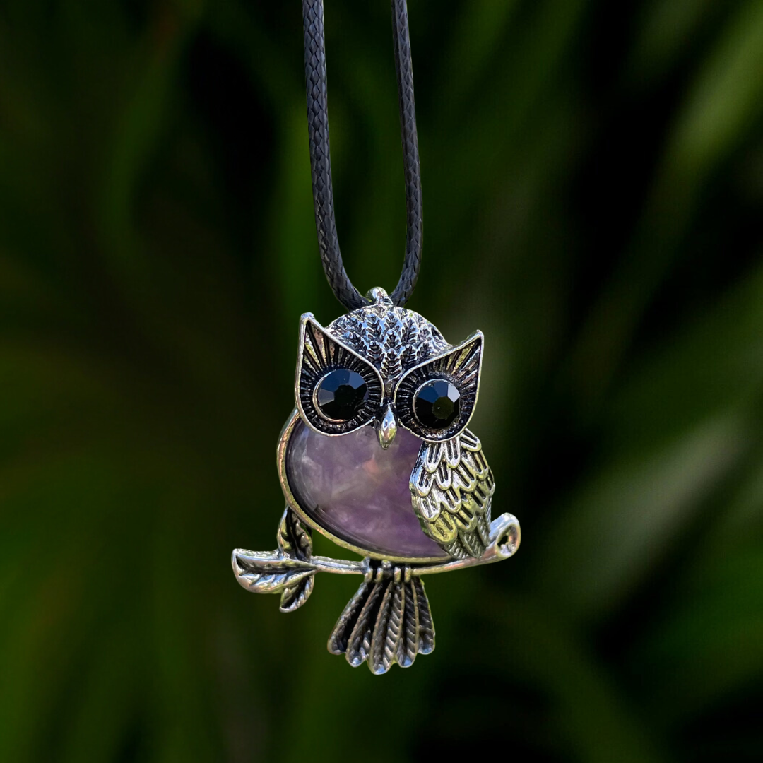 Amethyst Owl Pendant