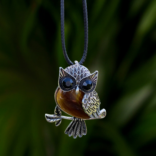 Tiger's Eye Owl Pendant