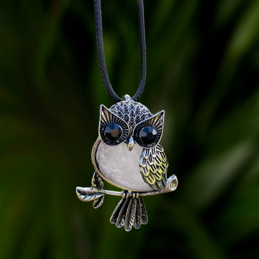 Rose Quartz Owl Pendant