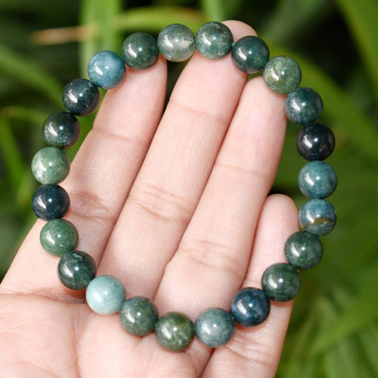 Moss Agate Bracelet - 8mm